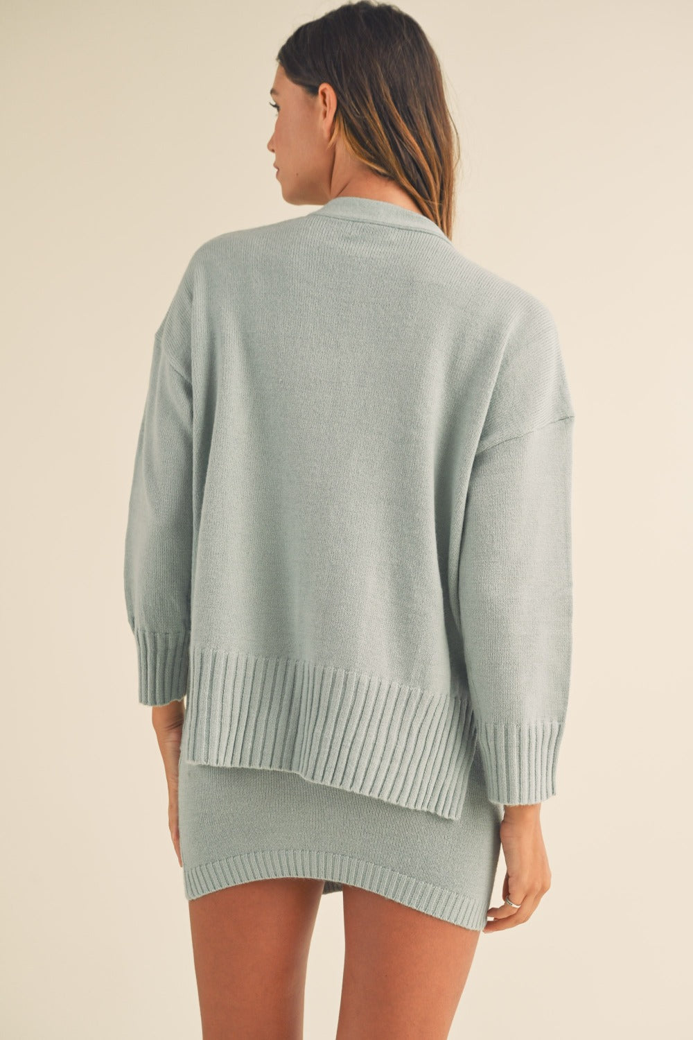MABLE 3 Pieces Sweater Set with Crop Cami, Mini Skirt, Cardigan Trandify Deal