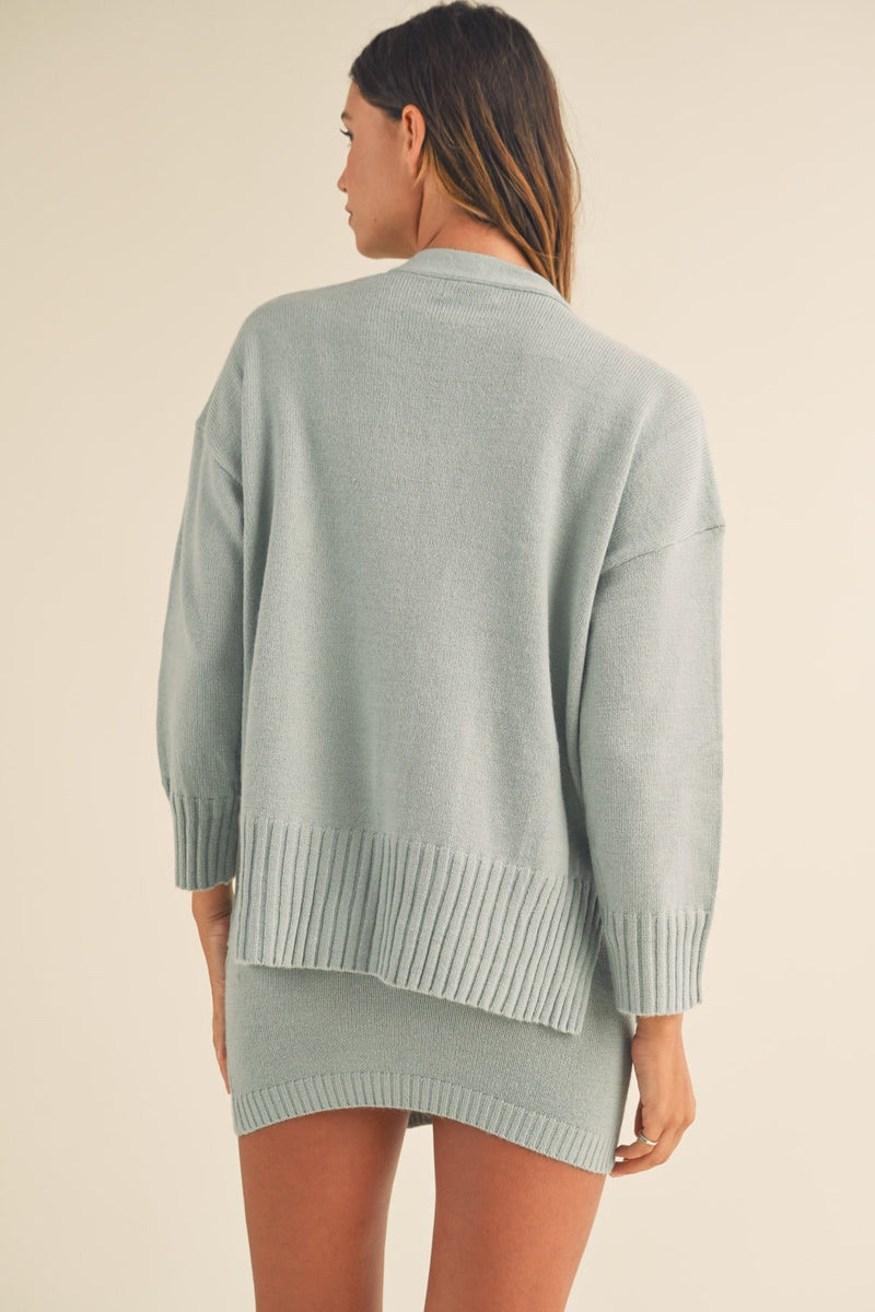 MABLE 3 Pieces Sweater Set with Crop Cami, Mini Skirt, Cardigan Trandify Deal