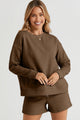 Double Take Full Size Texture Long Sleeve Top and Drawstring Shorts Set Trandify Deal