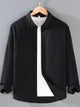 Men’s Plus Size Button-Up Long Sleeve Shirt – Comfort Fit Casual Style