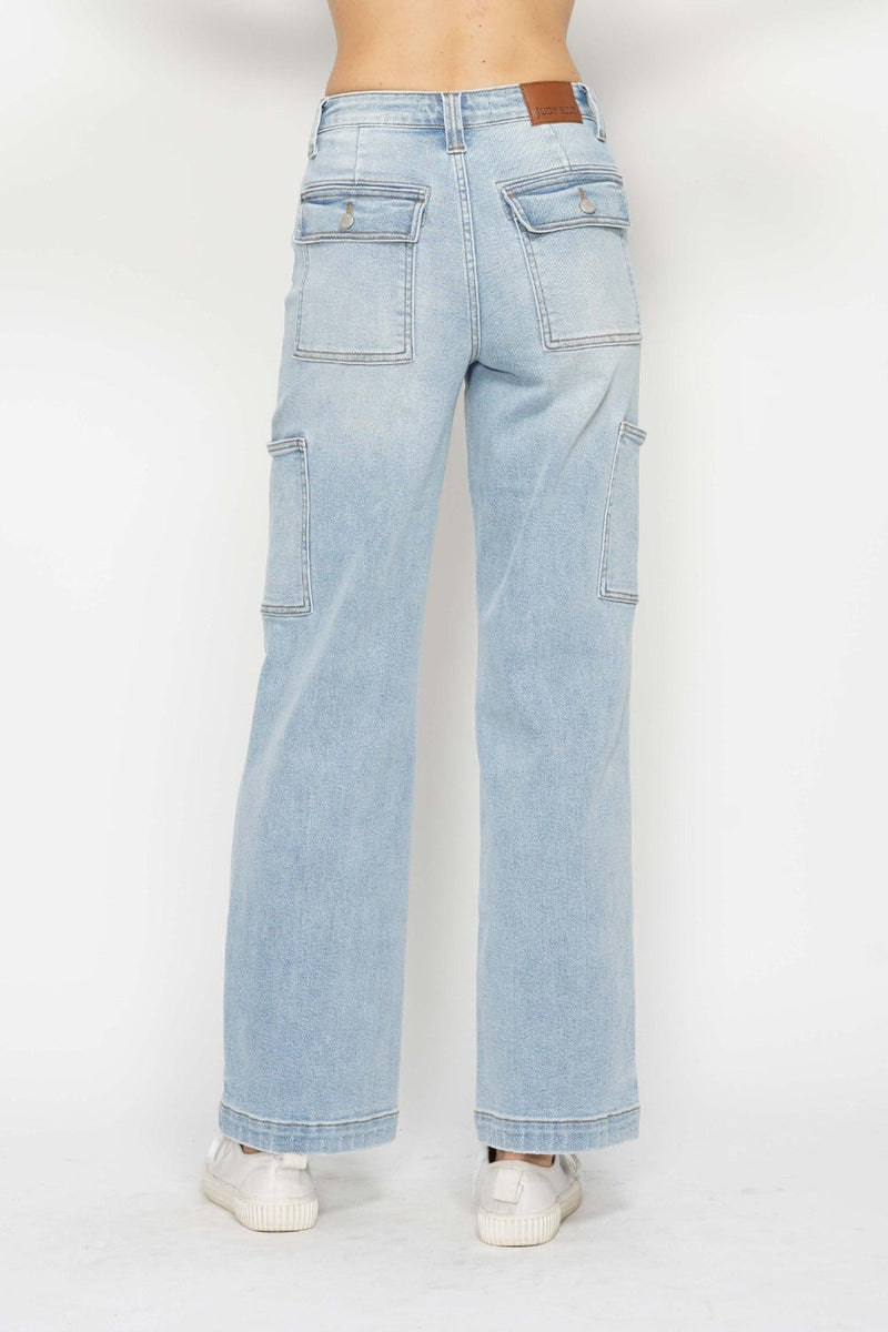 Judy Blue Full Size High Waist Straight Cargo Jeans Trandify Deal