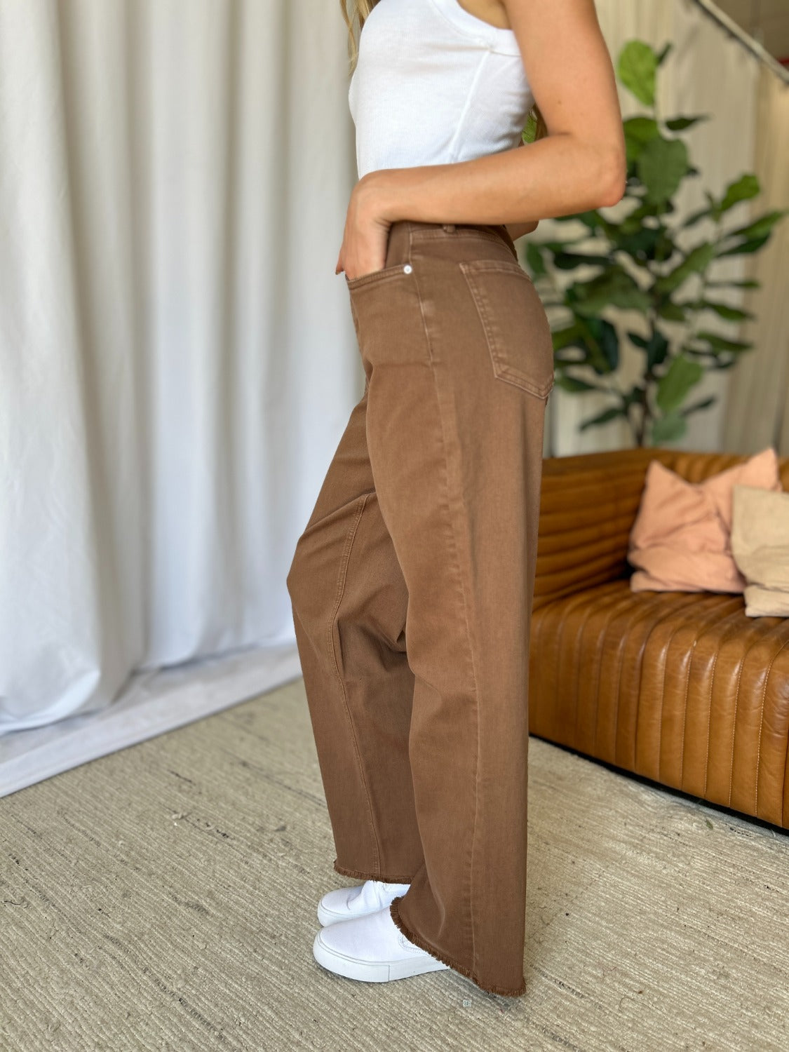 RFM Full Size High Rise Garment Dye Wide Leg Jeans Trandify Deal