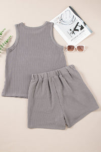 Round Neck Sleeveless Top and Shorts Set Trandify deal