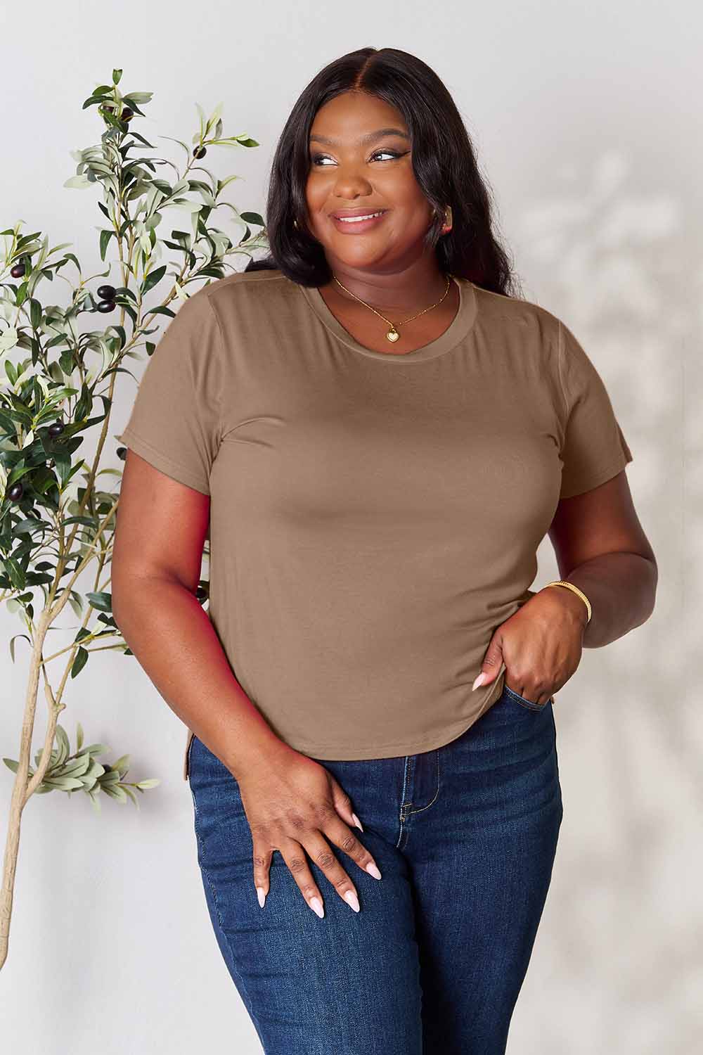Basic Bae Full Size Round Neck Short Sleeve T-Shirt Trandify deal