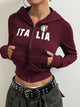Letter Graphic Zip Up Long Sleeve Hoodie Trandify deal