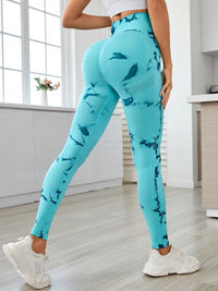 Printed High Waist Active Leggings Trandify Deal