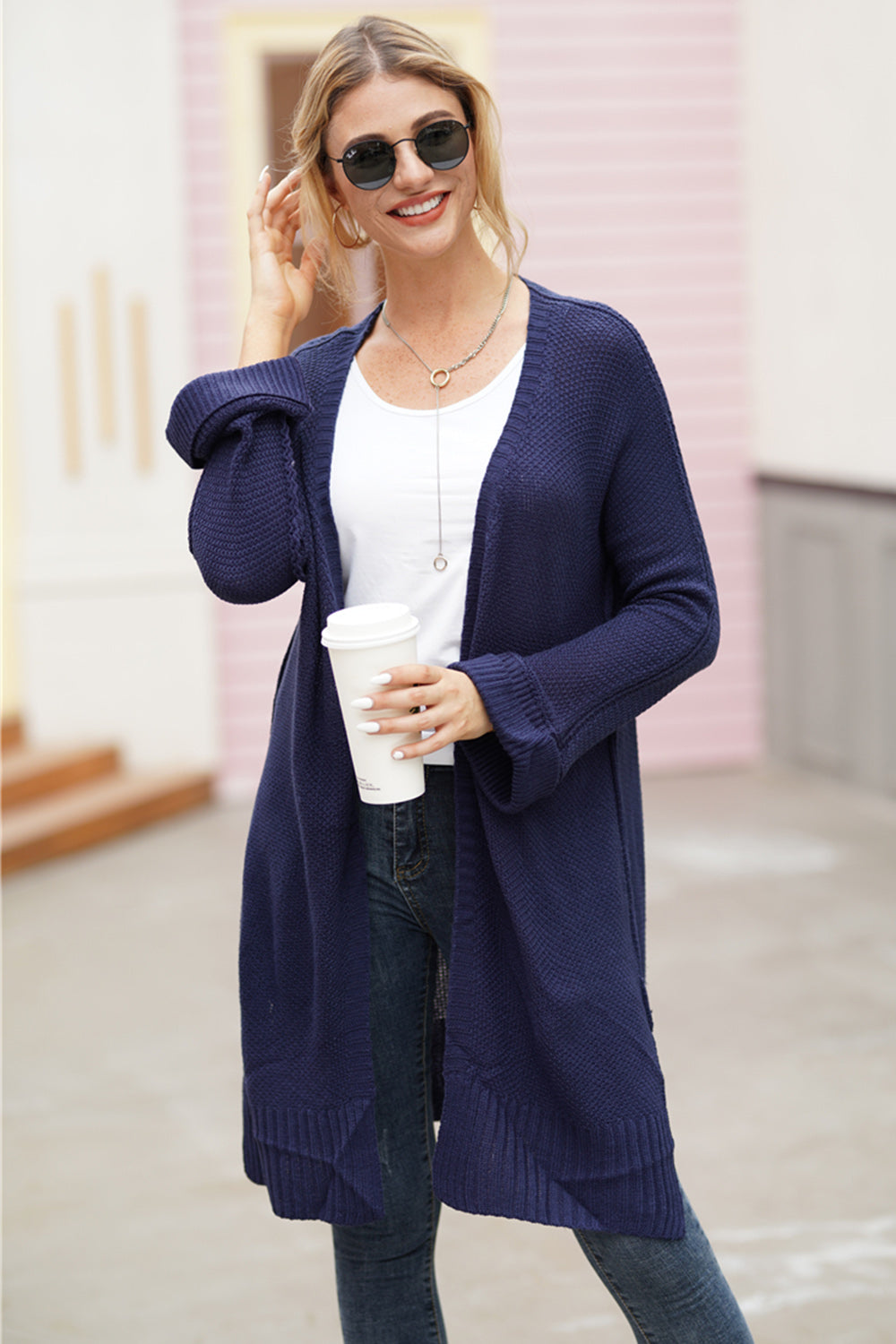 Open Front Long Sleeve Cardigan Trandify Deal