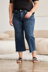 RFM Full Size Tummy Control High Waist Raw Hem Distressed Jeans Trandify deal