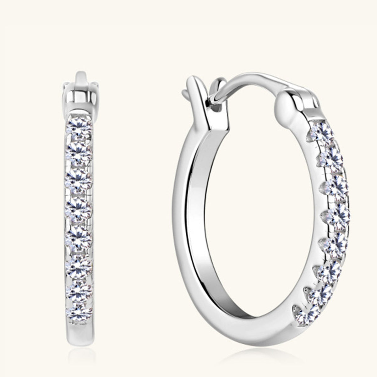 925 Sterling Silver Moissanite Huggie Earrings Trandify Deal