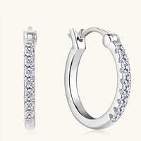 925 Sterling Silver Moissanite Huggie Earrings Trandify Deal