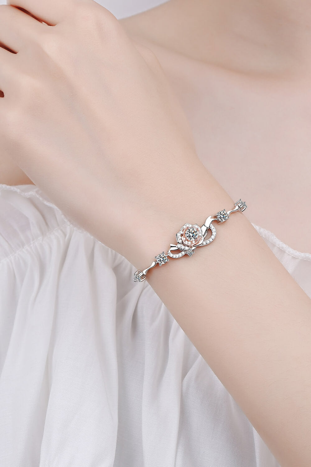925 Sterling Silver Moissanite Bracelet Trandify Deal