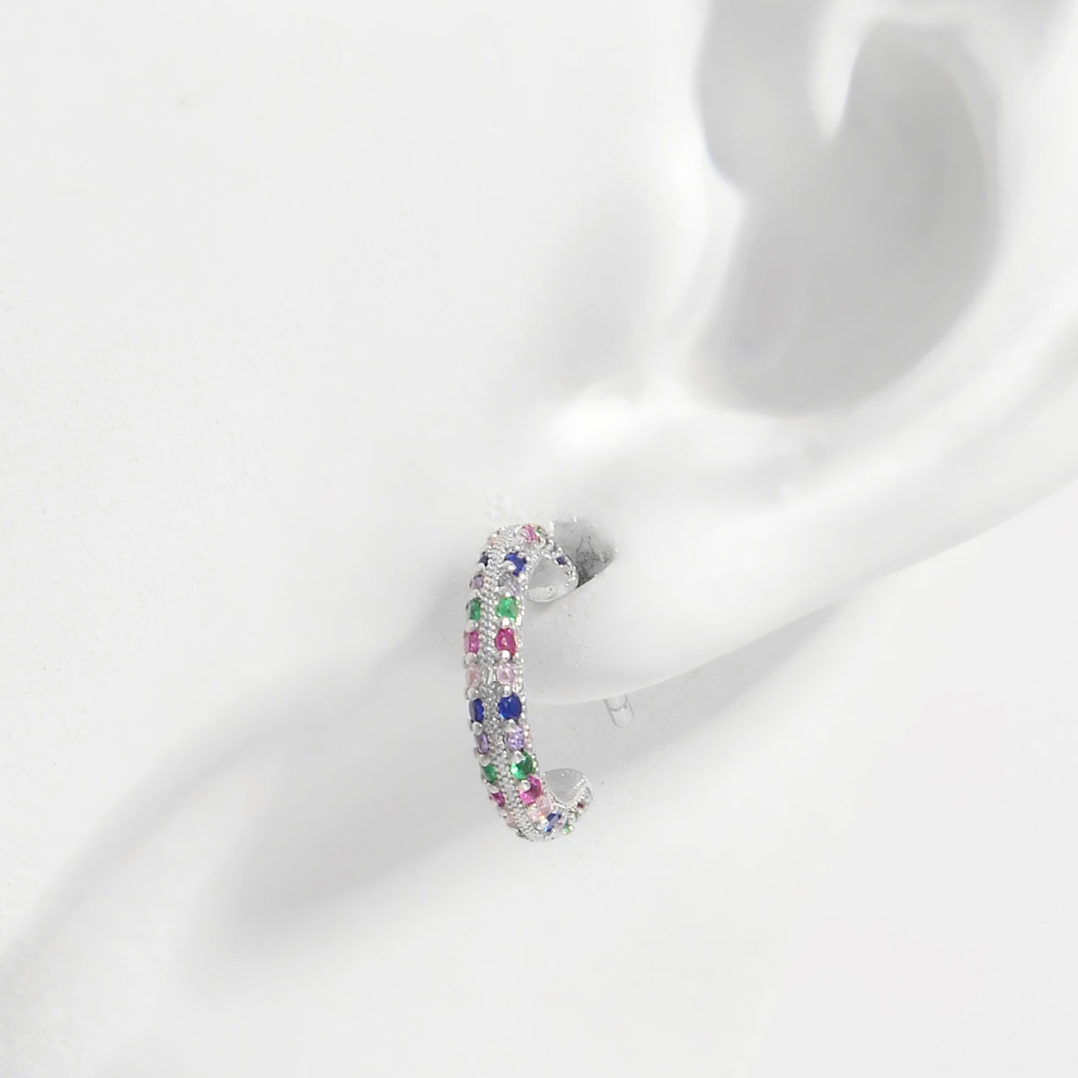 925 Sterling Silver Contrast Zircon Earrings Trandify Deal