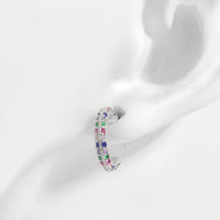 925 Sterling Silver Contrast Zircon Earrings Trandify Deal