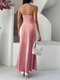 Women’s sexy ruched tube maxi dress for summer 2024 | TrandifyDeal USA