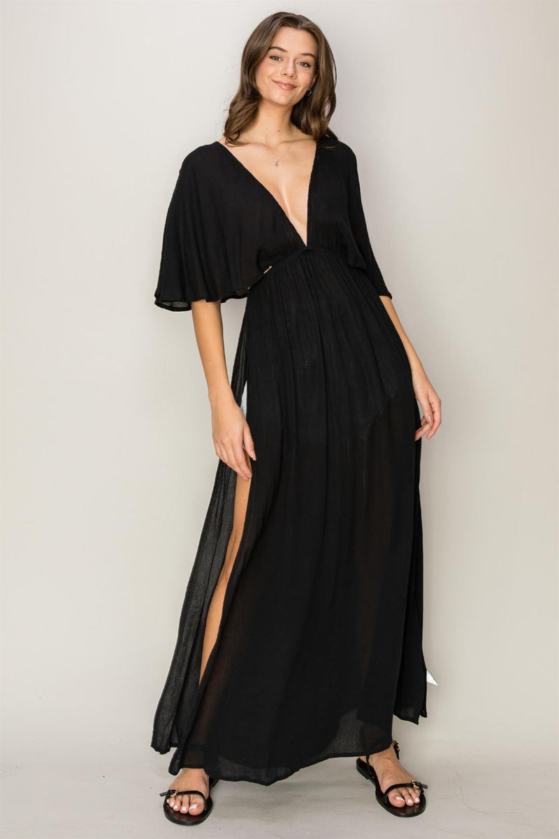 HYFVE Tie Back Maxi Split Cover Up Dress Trandify deal