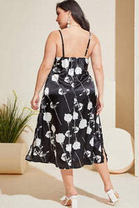 Plus Size Floral Lace Trim Side Slit Night Dress Trandify deal