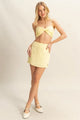 Ruched Bra Top and Mini Skirt Set, summer two piece outfit.