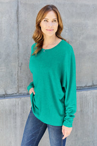 Double Take Full Size Round Neck Long Sleeve T-Shirt Trandify Deal