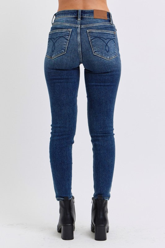 Judy Blue Full Size Run Mid-Rise Waist Skinny Jeans with Thermal Lining Trandify Deal