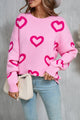 Angel Wings Heart Round Neck Dropped Shoulder Long Sleeve Sweater Trandify Deal