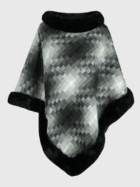 Trendy Faux Fur Trim Poncho - TrandifyDeal