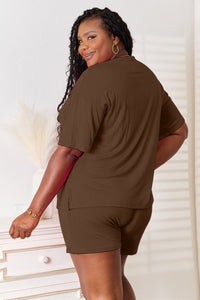 Basic Bae Full Size Soft Rayon Half Sleeve Top and Shorts Set Trandify Deal