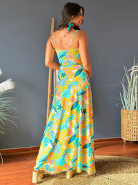 Twisted Printed V-Neck Cami Dress Trandify deal