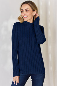 Basic Bae Full Size Ribbed Mock Neck Long Sleeve T-Shirt Trandify Deal