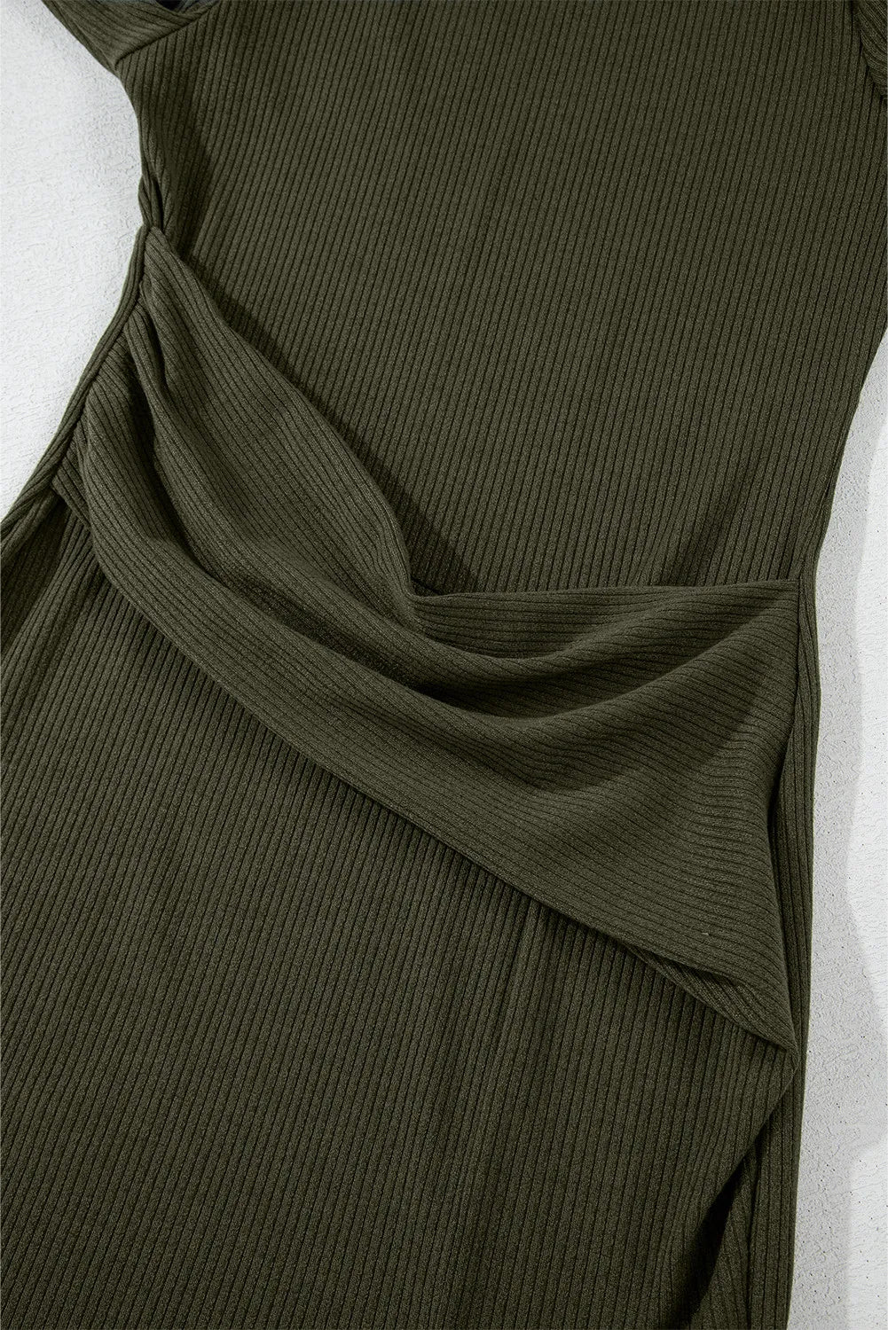 Slit Round Neck Long Sleeve Mini Dress Trandify Deal
