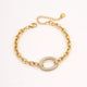 18K Gold Plated Rhinestone Chain Bracelet for Women