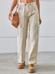 Drawstring Mid-Rise Waist Straight Cargo Jeans Trandify deal