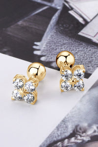 Moissanite 925 Sterling Silver Four-Leaf Clover Shape Earrings Trandify Deal