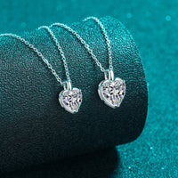 2 Carat Moissanite 925 Sterling Silver Heart Shape Necklace Trandify Deal