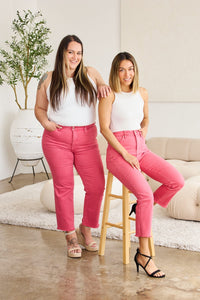 RFM Full Size Tummy Control High Waist Raw Hem Jeans Trandify deal