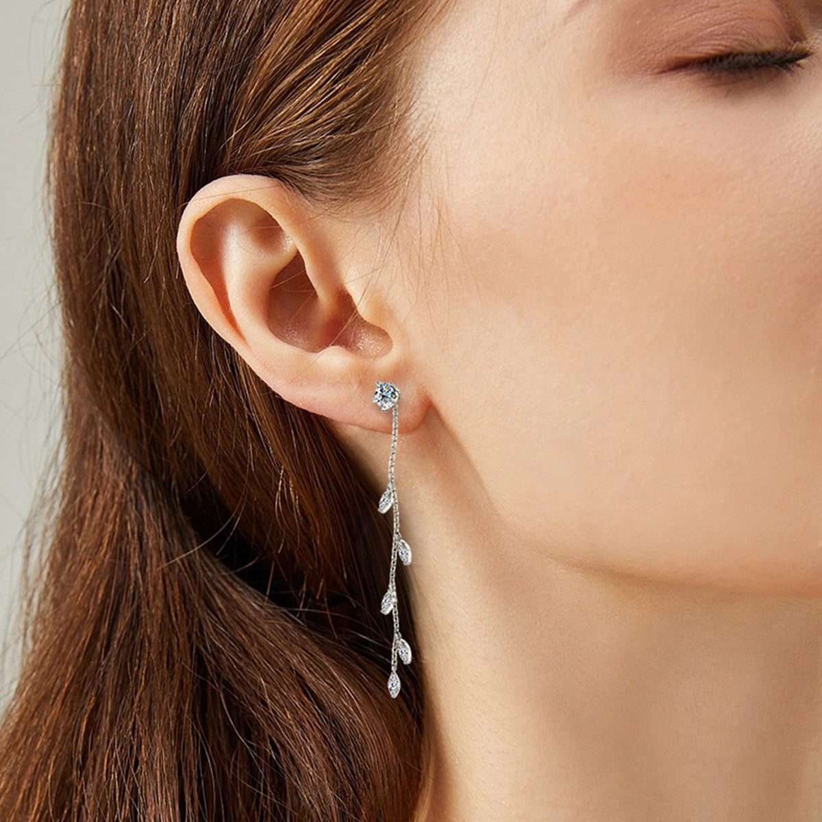 1.38 Carat Moissanite 925 Sterling Silver Leaf Earrings Trandify Deal