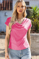 Cowl Neck Short Sleeve T-Shirt Trandify deal