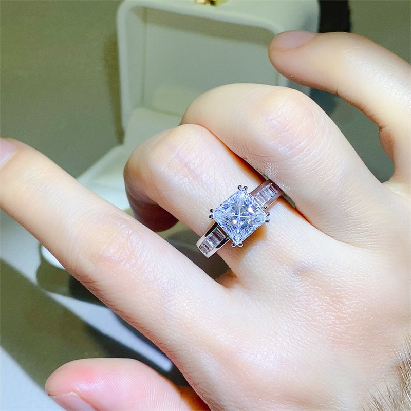 3 Carat Moissanite 925 Sterling Silver Square Shape Ring Trandify Deal