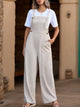 Trendy Women’s Tied Wide Leg Overalls with Pockets – Casual & Stylish