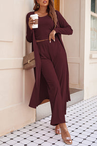 Drawstring Tank, Long Sleeve Cover Up and Pants Set Trandify Deal