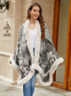Printed Open Front Poncho in vibrant floral print - TrandifyDeal