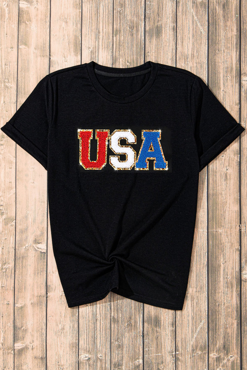 USA Round Neck Short Sleeve T-Shirt - Trandify Deal