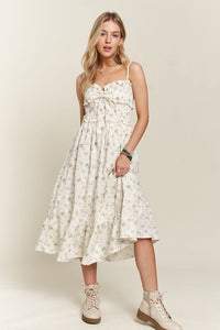 ADORA Smocked Floral Sweetheart Neck Cami Dress Trandify Deal