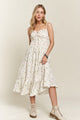 ADORA Smocked Floral Sweetheart Neck Cami Dress Trandify Deal