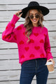 Angel Wings Heart Round Neck Long Sleeve Sweater Trandify Deal
