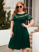 Plus Size Ruched Round Neck Short Sleeve Dress Trandify deal