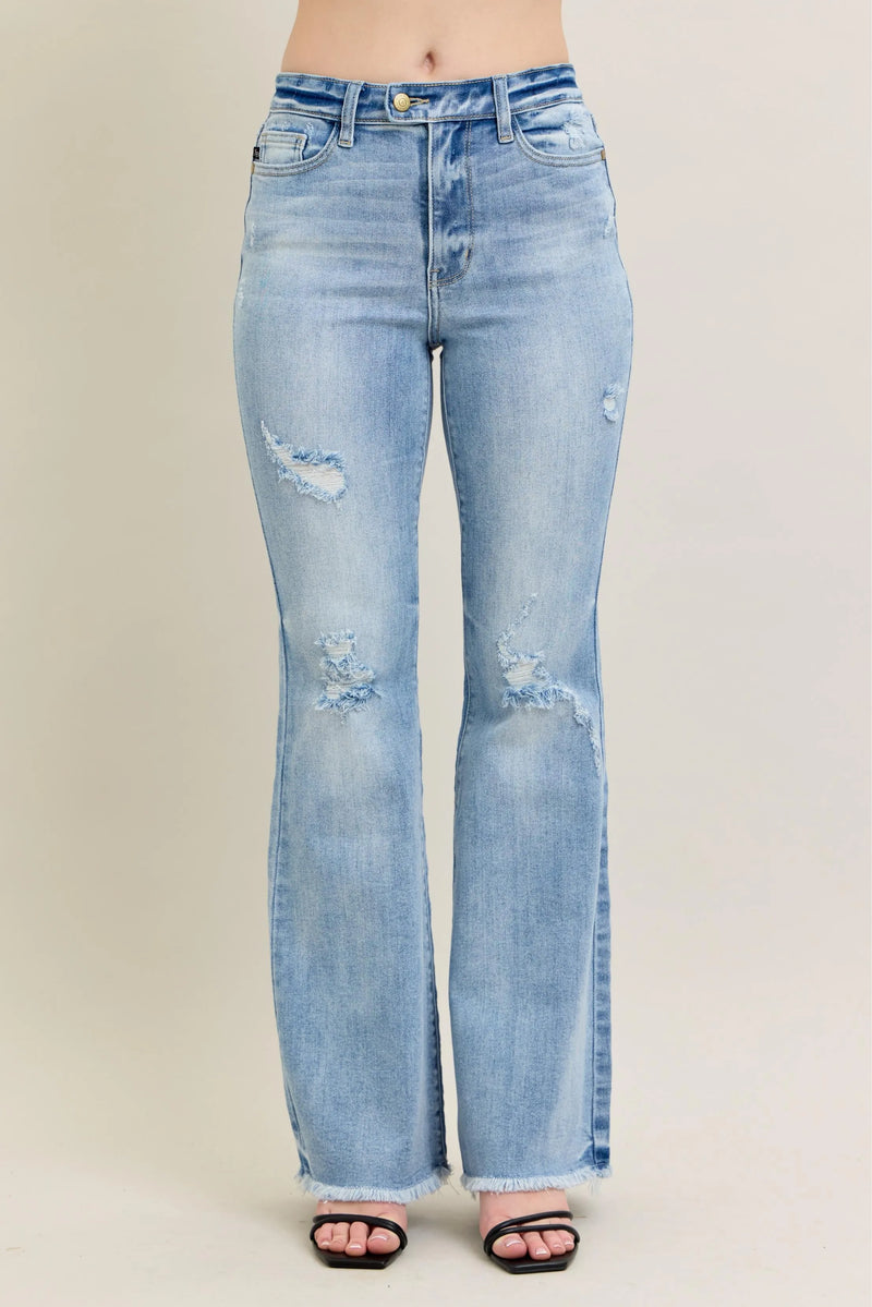 Judy Blue High Waist Flare Jeans with shield pockets