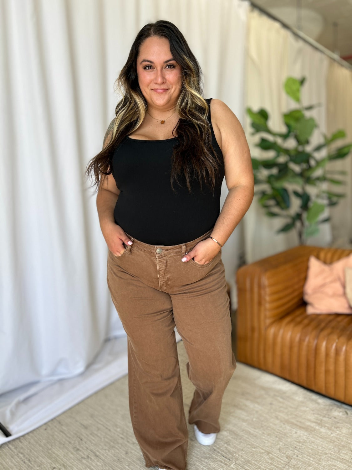 RFM Full Size High Rise Garment Dye Wide Leg Jeans Trandify Deal