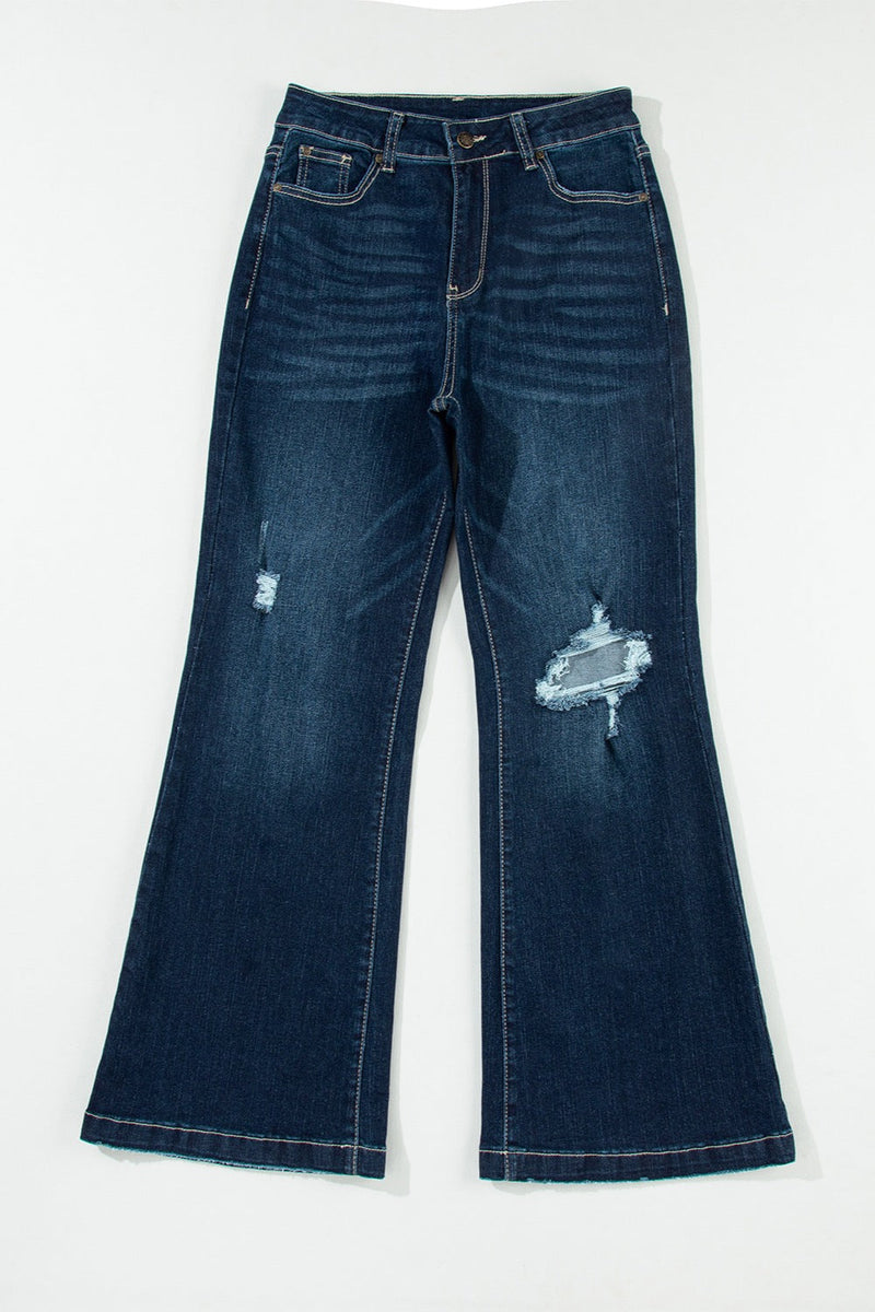 Distressed Wide Leg Jeans with Pockets Trandify deal