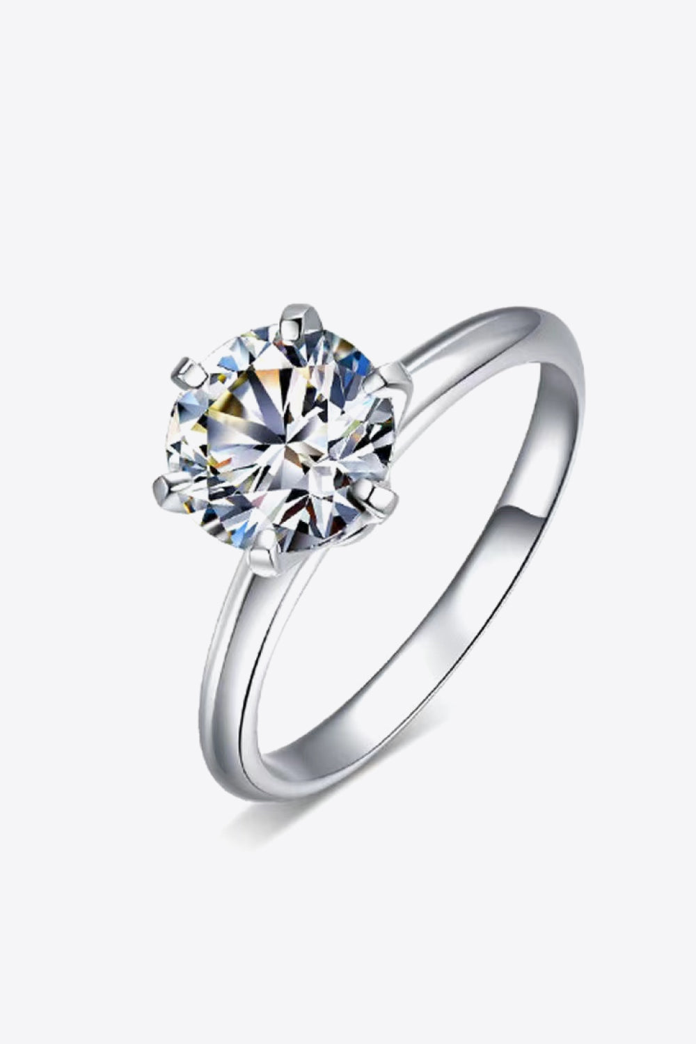 Adored 925 Sterling Silver 3 Carat Moissanite 6-Prong Ring Trandify Deal