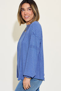 Basic Bae Full Size Ribbed Round Neck Long Sleeve T-Shirt Trandify Deal